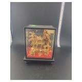 lot contains a Chinese cork carving diorama, a traditional form of Chinese folk art. These intricate, three-dimensional scenes are hand-carved from cork bark and often depict traditional landscapes, s