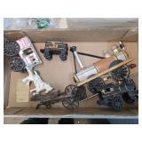 Flat of misc. cast iron vintage decor.