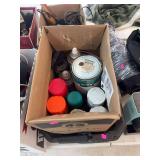 Box of mixed spray paint