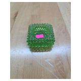 Small glass green ashtray