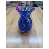 Glass blue vase.
