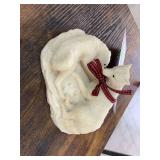 White Resin wolf decor.