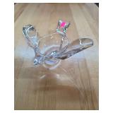 Glass bird bowl.