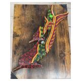 Wood dolphin wall decor.