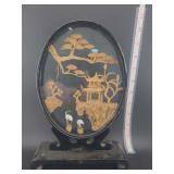 lot contains a vintage Chinese cork diorama, also known as a cork carving or cork sculpture.