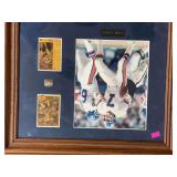 John Elway image with 2 trading cards, matted and framed