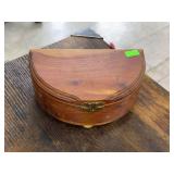 Half circle wooden box.