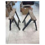 Vintage metal saw horses