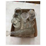 Assorted glass items