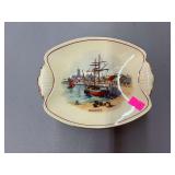 vintage Royal Doulton quatrefoil dish from the 'Famous Ships' or 'Home Waters'