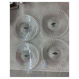 4-piece set of small crystal plates
