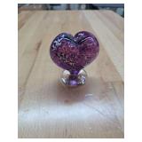 Glass purple heart decor.