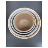 Vintage Bauer Speckle nesting mixing bowls
