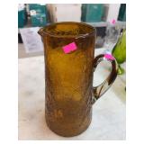 Vintage amber glass pitcher