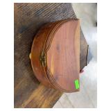 Half circle wooden box.