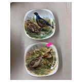 1977 Wedgwood Children's Story collector plates and 2 porcelain French gold rim bird plates