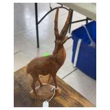 Wooden black buck statue.