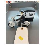 See’s Candies diecast motorcycle and side cart