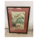 vintage art print titled 'Little Bird with River Orchids' by Japanese artist Ohno Bakufu.