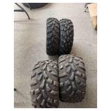 4 Carlisle AT489 tires. 2 tires are AT22 X 11-10, and 2 tires are AT23 X 7-10.