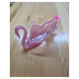 Swan pink glass decor.