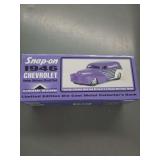 NIB Snap-on tools  1946 Chevrolet  sedan delivery street rod. 1/25 scale die cast metal collector s bank.