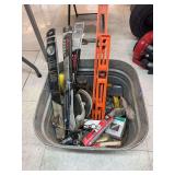 Galvanized wash tub and assorted items