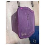 Purple tote with Christmas decor