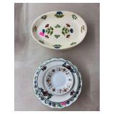 Various depression glass plates