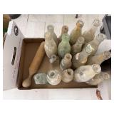 Box of mixed Pepsi, Tab, Whistle and pleasure time glass bottles