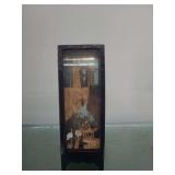 lot contains a Chinese carved cork folding table screen.