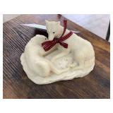 White Resin wolf decor.