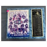 Denver Broncos Super Bowl 32 collage and season results plaque