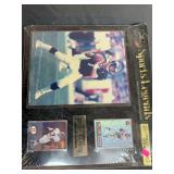 John Elway plaque with image and trading cards