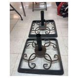 Matching metal umbrella stands