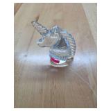 Glass paper weight unicorn