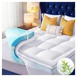 $106 King Size Memory Foam Mattress Topper, Gel, Breathable