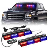 XRIDONSEN Emergency Strobe Dash Lights 2x14' Red/Blue