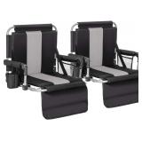 ALPHA CAMP Stadium Bleacher Seats with Armrests, 2PC
