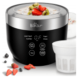 Bear Yogurt Maker with Strainer, 2 Jars (1 Qt) Stainless