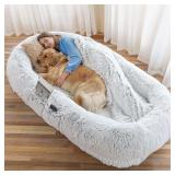 Human Dog Bed 71x45x12, Orthopedic, Grey