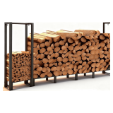 8ft Firewood Rack Outdoor, Heavy Duty Metal - Black