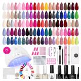 Beetles Gel Nail Polish Kit with UV Light - 75PCS