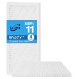 10x20x1 MERV 11 Air Filter, ABS Frame + 4-Pack Media