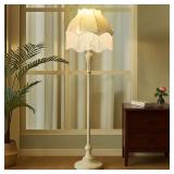 VIHOSE Scallop Lamp Shade   Cream, Bell Fringe