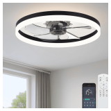 20' Ceiling Fan with Light, Low Profile, 6 Speeds F115
