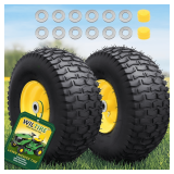 Lawn Mower Front Tire 15x6-6 Tubeless 2-Pack, 3' Hub