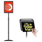 Pedestal Sign Stand for 8.5x11, 360  Rotation, Black