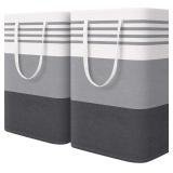 WOWBOX 2 Pack Laundry Hampers, 75L, Waterproof Coated