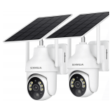 SEHMUA 2K Solar Wireless Security Cameras 2-Pack